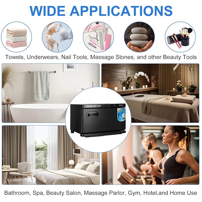 18L Professional Towel Warmer Cabinet, Fast Heating, Stainless Steel Design, 2-in-1 Heated Towel & Facial Spa Warmer for Salon, Barber, Massage, Estheticians