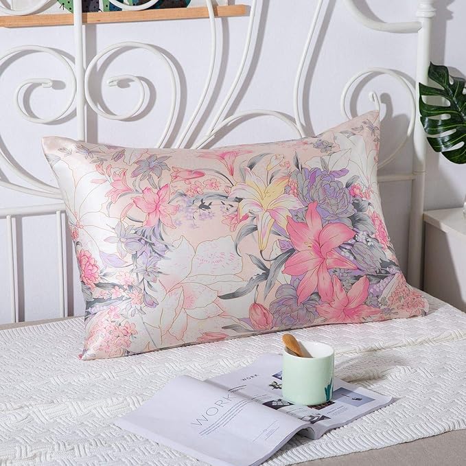 SLPBABY Silk Pillowcase for Hair and Skin with Hidden Zipper Print (King, Pattern15)
