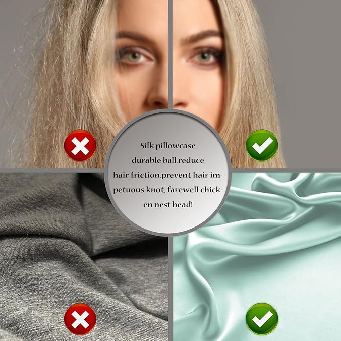 Silk Pillowcase for Hair and Skin,Soft,Breathable and Sliky Queen Silk Pillow Case Set of 2,Both Sides Natural Mulberry Silk Pillowcases with Hidden Zipper(Queen Size 20"X 30",2pcs)