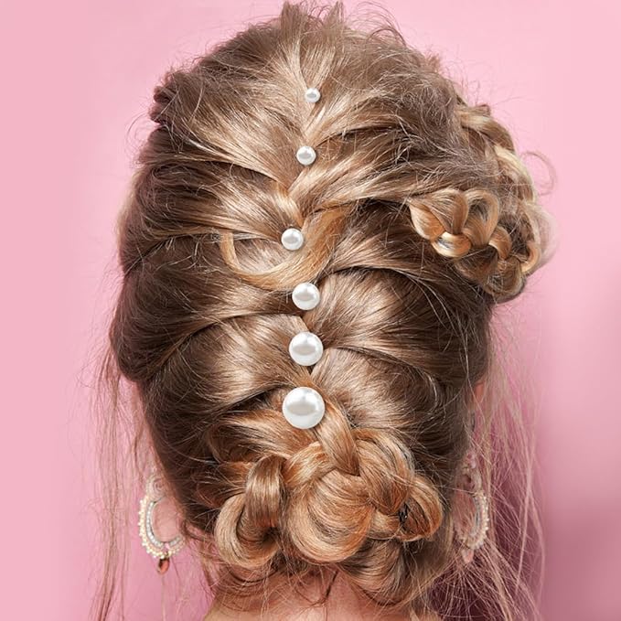 ELANE 36 Pcs Pearl Hair Pins for Wedding Hairstyles,Pearl Bridal Hair Accessories Pearl Bobby Pins for Hair,Pearl Hair Accessories for Wedding (Gold)