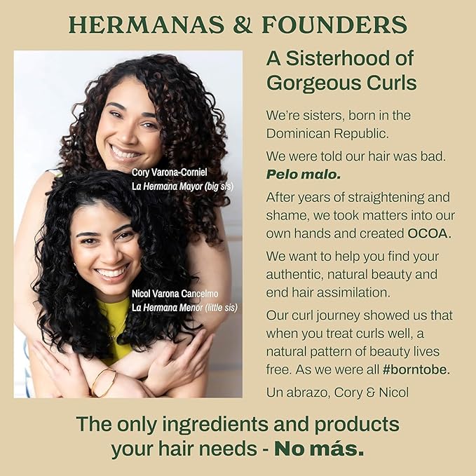 OCOA Curl Cream & Styling Gel Bundle – Hydrate, Define, & Protect Curls – Made with Hibiscus, Mango Butter, Flaxseed, and Marula Oil – Frizz-Free, Long-Lasting, Soft & Touchable Finish – 8oz