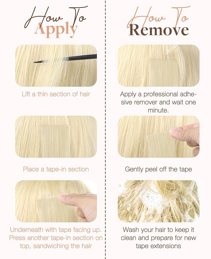 GOO GOO Invisi Edge Tape in Hair Extensions Human Hair, 18ET90A Natural Blonde Balayage10pcs injected with 10pcs classical tape ins, 20inch 50g, Virgin Remy Hair, Natural Look
