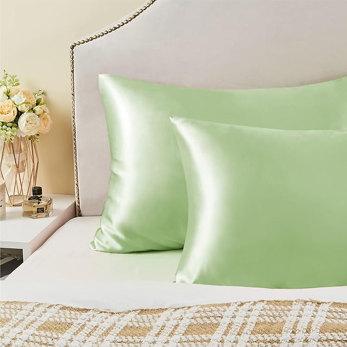 BEDELITE Satin Pillowcase for Hair and Skin, Super Soft and Cooling Similar to Silk Pillow Cases 2 Pack with Envelope Closure, Gift for Women Men(20"x36" King Size, Gleam)