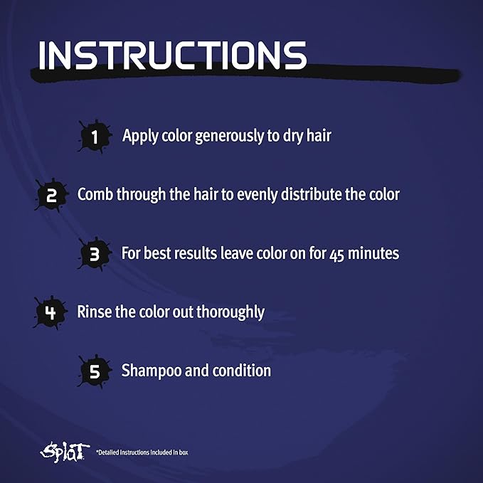 Splat Vegan and Cruelty-Free Semi-Permanent Hair Color Dye (6 Fl Oz, MIDNIGHT INDIGO)