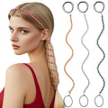 3 Packs Ponytail Holders Hair Ties for Women, Spiral Pony Tails Elastic Braided Hair Holders for Gym Swimming Sports (3pcs16"colorful17)