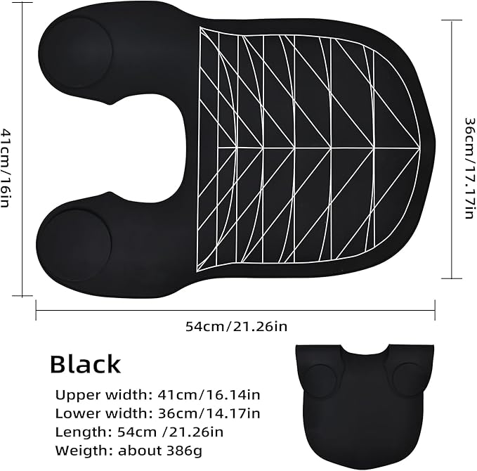Professional Hair Cutting Cape with Geometric Grid Pattern, Longer Silicone Waterproof Cutting Mat,Neck Guide