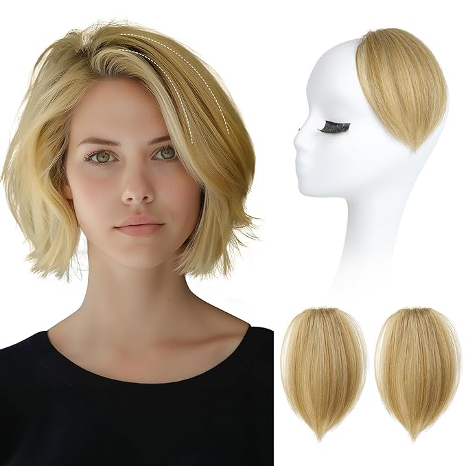 REECHO Clip in Hair Volumizer, 2PCS 6 inch Short Thick Clip in Hairpieces Adding Extra Volume Hair Extensions for Women (Golden Blonde)