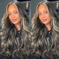 30 Inch Balayage Highlight Lace Front Wig Human Hair FB/27 Colored Body Wave Lace Front Wigs Human Hair 13x6 HD Lace 180 Density Glueless Wigs Human Hair for Black Women Blonde Wig Human Hair