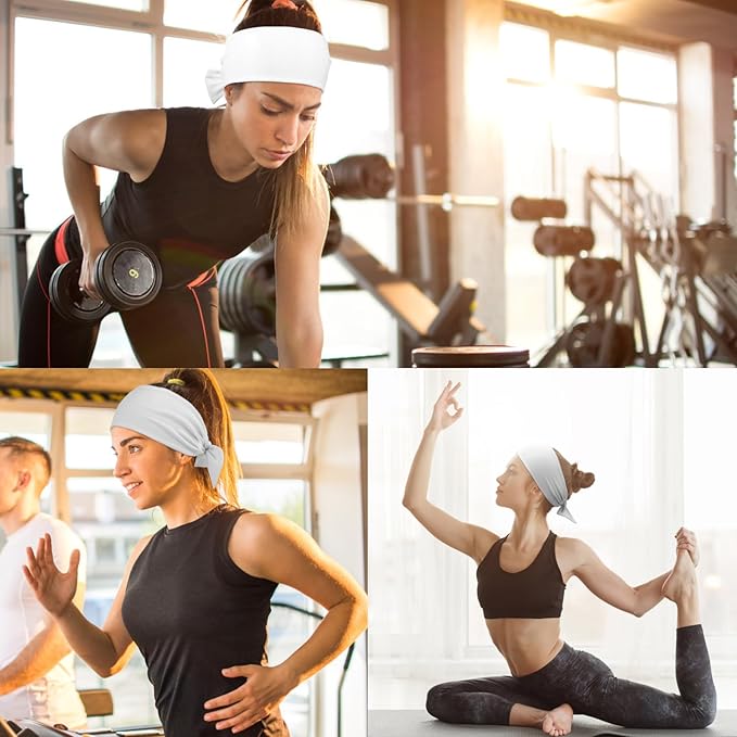 DRESHOW 6 PCS Adjustable Headbands for Women Knotted Headbands Elastic Non-Slip Fashion Hair Bands for Workout Sports Running Yoga