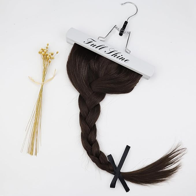 Full Shine Real Hair Extensions Clip in Human Hair 10 Inch Dark Brown Clip in Hair Extensions Remy Natural Hair Clip ins for Thin Hair Add Volume 60 Grams 3 PCS