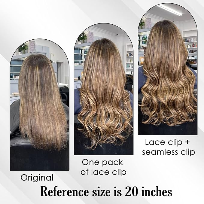 Full Shine Dark Brown Clip in Hair Extensions Ombre Human Hair Extension Brown Balayage 18 Inch Straight Lace Hair Extensions Real Human Hair Invisible Clip ins 3 Pcs 60 G