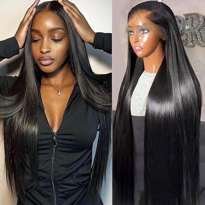 Lemoda Full 13x6 SKINLIKE Real HD Lace Frontal Wigs 210% Density 15A Straight 13x6 Full Lace Frontal Virgin Human Hair Wigs 20Inch Invisible 0.1mm Ultra-thin Knots Frayed Ends Lace Wig