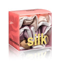 Silmer Silk Scrunchies for Hair 100% Mulberry 3 Pack(Pale Mauve, Apricot,Champaign Gold)