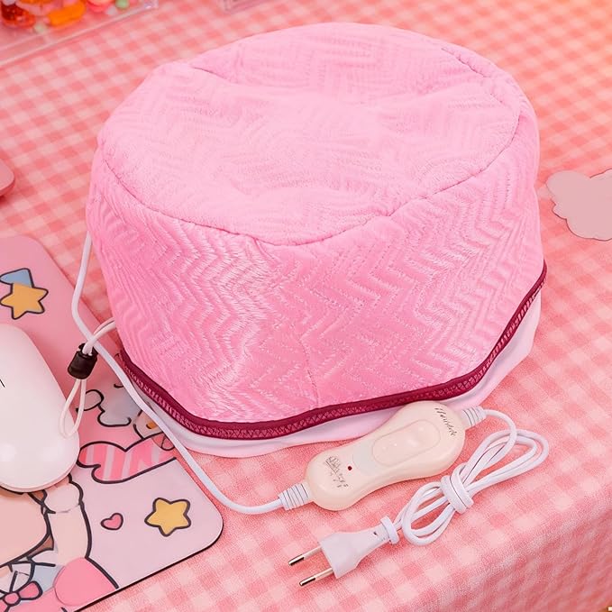 Hair Steamer Cap, 2-Level Heat Thermal Hood, Portable Hair Heat Cap for Deep Conditioning, Drying, Home Spa, Salon, Professional Styling, Women, Girls, Moisturizing, Relaxation