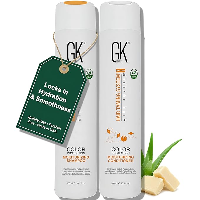 GK HAIR shampoo and conditioner set - Sulfate Free shampoo and Conditioner For Volumizing, Hydrating & Color Treated Hair-Made with Aloe vera, Parki Butter- Free of Parabens & Phthalates (10 Fl Oz)