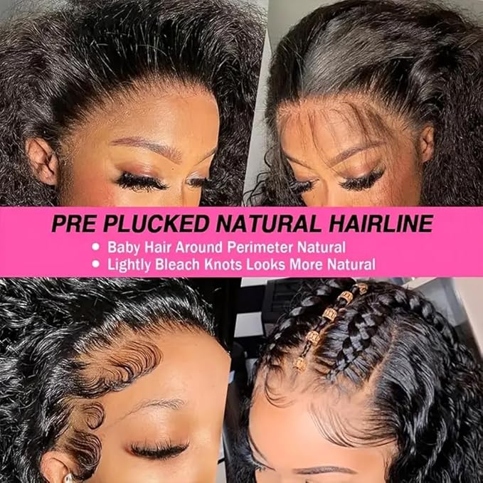26 Inch Deep Wave Lace Front Wigs Human Hair 200% Density 13x6 HD Lace Frontal Wigs Pre Plucked Glueless Wigs 100% Real Human Hair No Synthetic Blend No Tangle No Shedding Triple Lifespan 3X