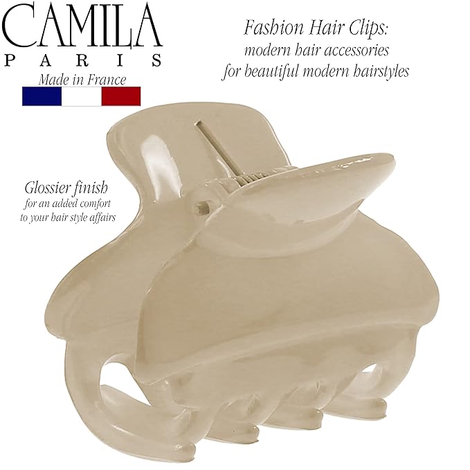 Camila Paris CP3555 French Hair Clip for Women, Small, Nude 1.5 Inch Girls Hair Claw Clips Jaw Fashion Durable Styling Hair Accessories for Women, Strong Hold No Slip Grip, Made in France