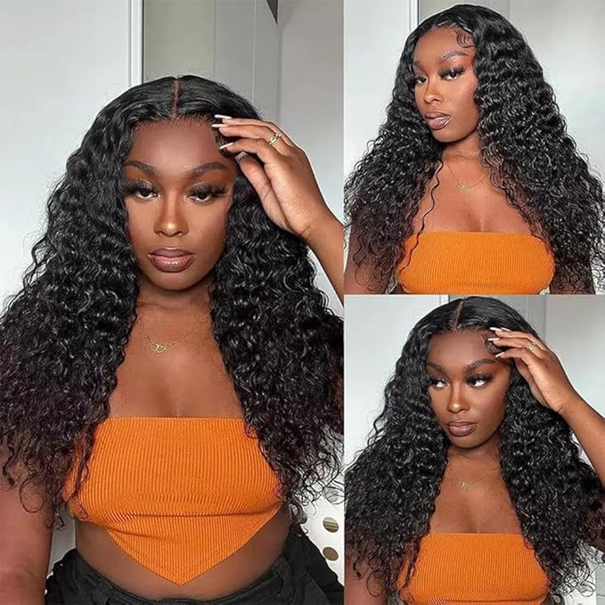 20 Inch 13x6 Lace Front Wigs Human Hair 200% Density Deep Wave Lace Front Wigs Human Hair Pre Plucked Glueless Wigs 100% Real Human Hair No Synthetic Blend No Tangle No Shedding Triple Lifespan 3X
