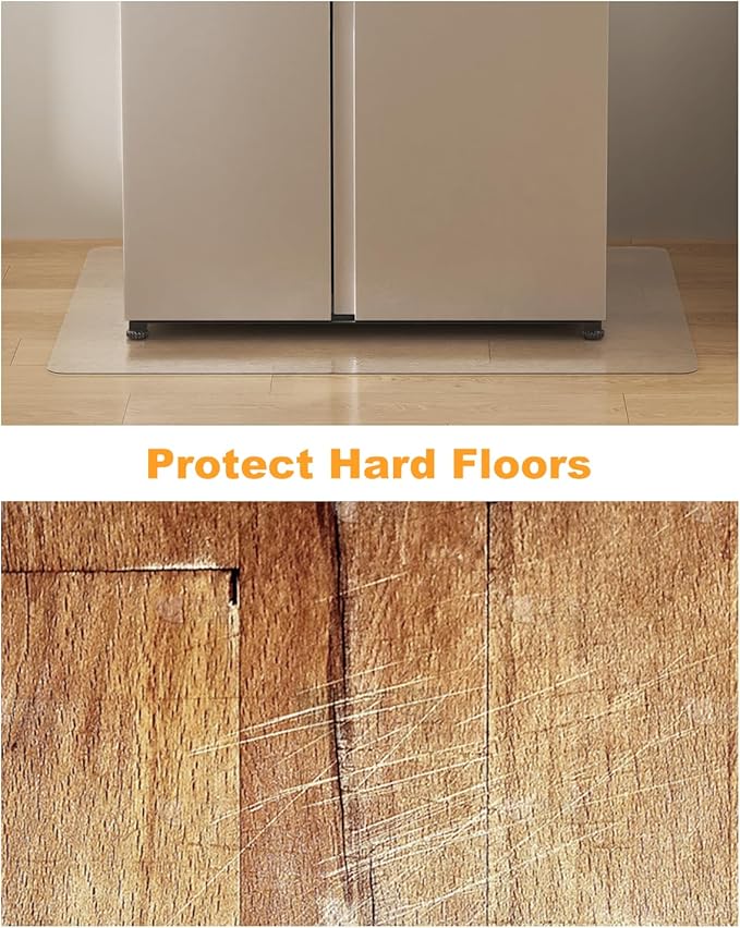 Clear Area Mat, 3'×4' PVC Waterproof Hard Floor Mat for Under Refrigerator, Plant Pots