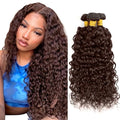 Brown Bundles Human Hair Color 4 Water Wave Bundle Niegmeag Peruvian Virgin Soft and Silky Remy Hair 3 Bundles 14 14 14 Inch Double Weft Hair Weave 300g