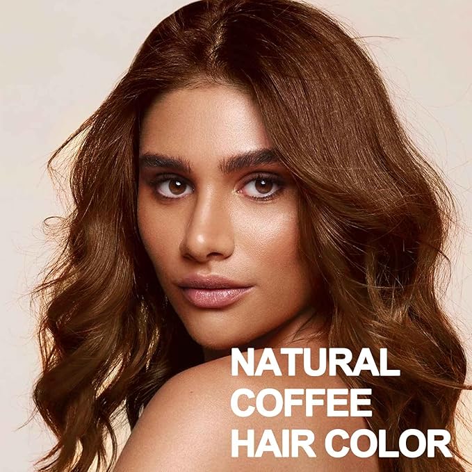 Natural Coffee Hair Color Shampoo 500ml | Upgrade Formula, 3-IN-1 Herbal Hair Coloring Shampoo, Nourishing & Dyeing for Men Women, 100% Coverage for All Hair Types 17.6 Fl Oz (Coffee)
