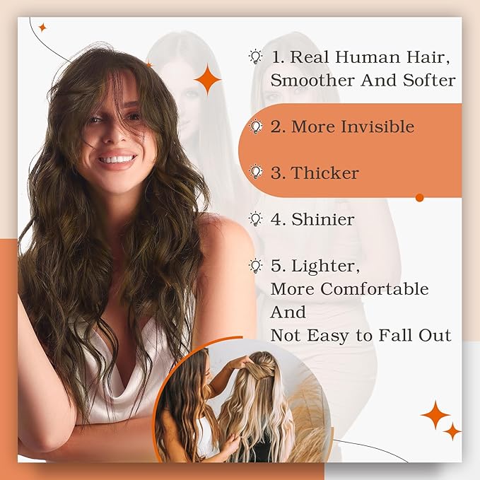 Full Shine Brown Tape in Extensions Color 4 Medium Brown Remy Tape ins Human Hair Extensions 20Inch Double Sided Adhesive Extension 100G 40Pcs Long Straight for Natural Look