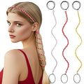 3 Packs Ponytail Holders Hair Ties for Women, Spiral Pony Tails Elastic Braided Hair Holders for Gym Swimming Sports (3pcs25"colorful35)