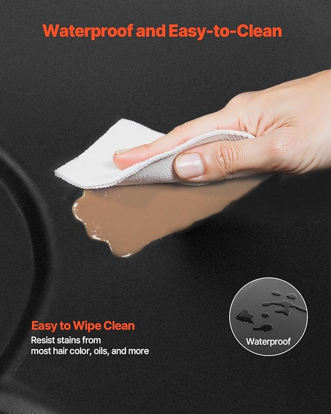 VEVOR Salon Mat for Hair Stylist, 4 x 5 FT Hexagon Salon Chair Mat Anti Fatigue, 1/2-inch Thickened Barber Shop Floor Mat with Round Cut Out, Easy-to-Clean PVC Surface & Anti-Trip Beveled Edges