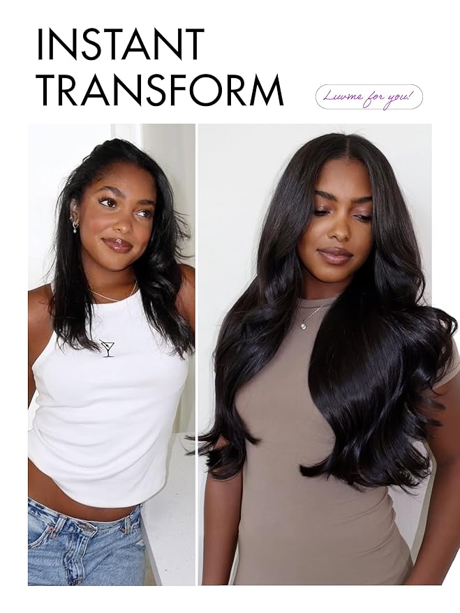 LUVME HAIR All-Day Comfort Real Glueless 7x6 HD Lace Wig 200% Density PartingMax Lace Wigs Loose Body Wave Lace Front Wigs Human Hair Pre Cut Plucked Lace Frontal 18 Inches Natural Black Color