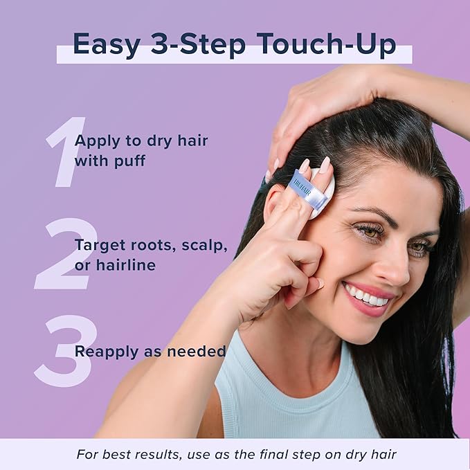 TRUHAIR Root & Scalp Cover Up Pressed Powder Compact Refill, Waterproof, Weightless Hair Coverage & Bald Spot Concealing, Root Touch Up Hair Color for Gray Coverage & Thinning Areas, 0.35 Oz (White)
