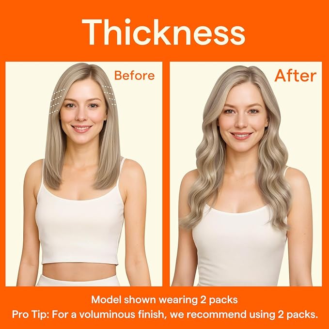 Full Shine Seamless Clip in Hair Extensions Real Human Hair, Ash Blonde with Blonde Highlight, Invisible PU Weft Remy Human Hair Extensions Fill Ins, 4Pcs 18Inch 85 grams