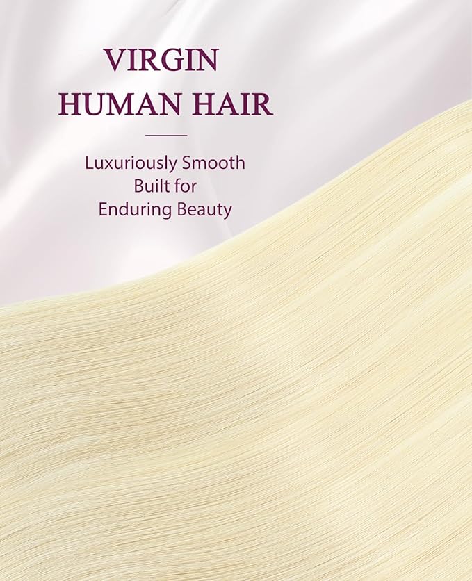 Pinkpearl Invisible Tape in Hair Extensions Human Hair, 20pcs 14inch 40g #60 Platinum Blonde Injection Tape in Extensions Real Remy Straight Seamless Silky Human Hair Injected