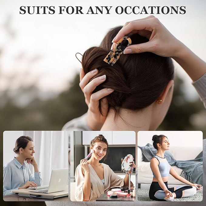 Sunolga 3pcs Prestige French Hair Pins for Women, 4.38" Large, Serrated Anti-Slip Design, Curved Shape for Better Head Fit, Coquette Elegant Hair Accessories for Updos, Chignon, Bun Hairstyles