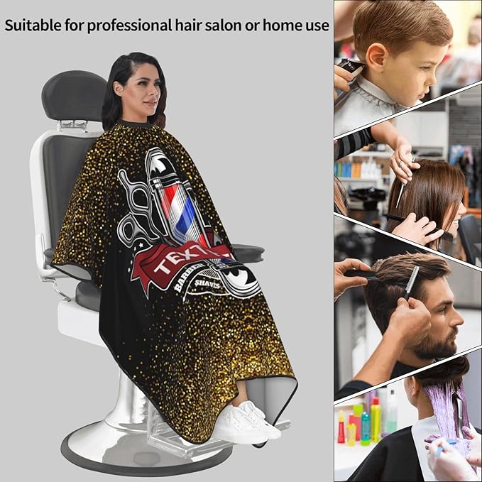 Custom Barber Cape for Men Personalized Professional Hair Cutting Cape with Text for Home Salon Barbershop