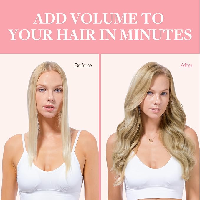 GOO GOO Clip in Hair Extensions Real Human Hair, Remy Human Hair Extensions Clip ins for Women, Natural Human Hair, 18inch 120g 7Pcs, 8A/22 Medium Brown Highlighted Golden Blonde