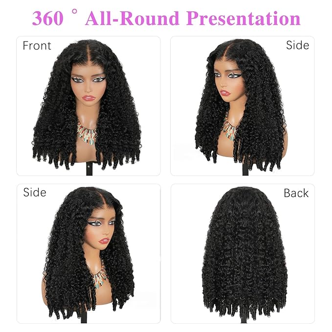 7x6 Burmese Curly Glueless Wigs Human Hair Pre Plucked Pre Cut 250% Density Drawstring Wig for Black Women 7x6 HD Lace Front Wigs Human Hair Glueless Wear and Go Nautural Color 24 Inch