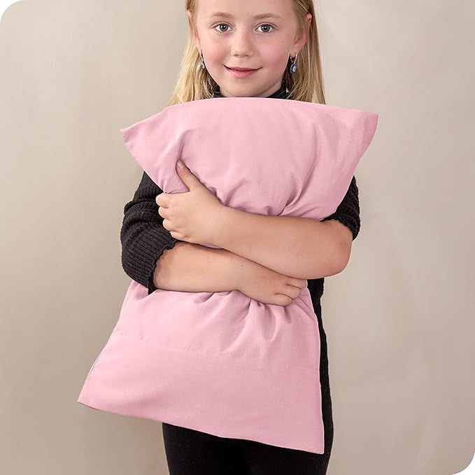 Bare Home Microfiber Pillow Cases - Toddler Size Set of 2 Cooling Pillowcases Double Brushed Light Pink Pack Easy Care (Toddler Pillowcase 2, Light Pink)