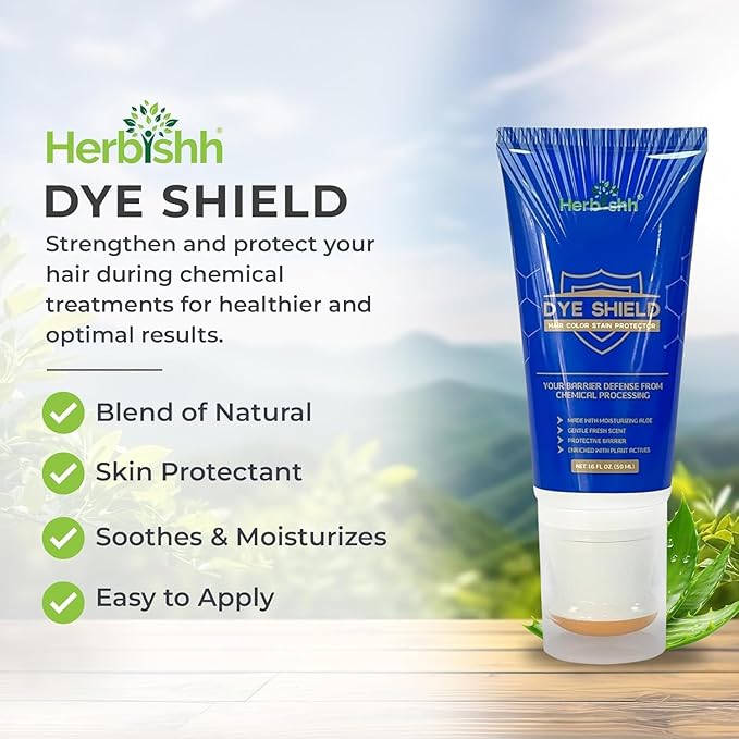 Herbishh Black 3 in 1 Hair Dye Shampoo 400 ML PPD + Hair Color Stain Protector – Dye Shield or Defender for Skin