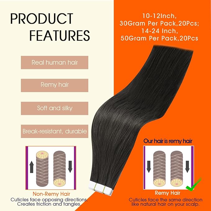 Full Shine Remy Tape in Extensions Human Hair Color 1C Mocha Brown Hair Extensions Real Human Hair Tape in 18Inch Straight Soft Skin Weft 50G 20Pcs Seamless Invisible Extension