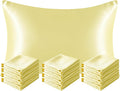 NTBAY 12 Pack Satin King Pillowcases for Hair and Skin, Luxurious and Silky Pillow Cases with Envelope Closure, 20 x 36 Inches, Light Yellow