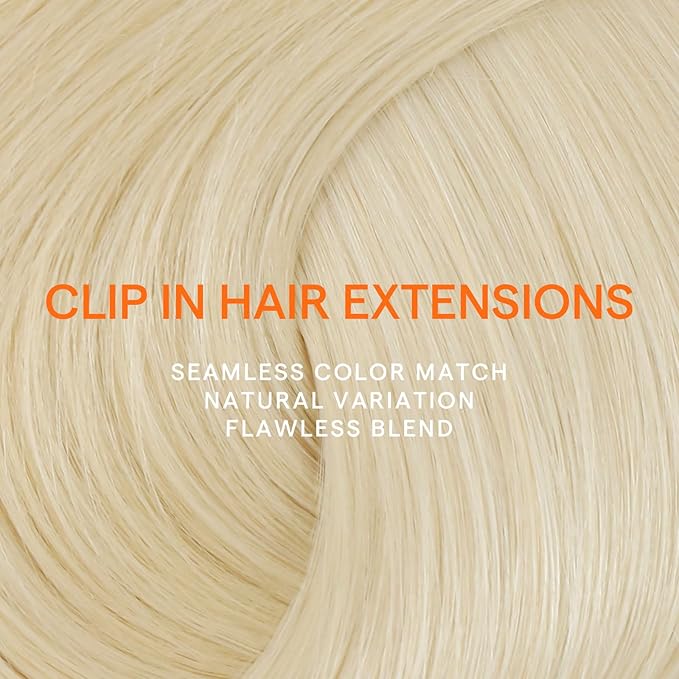 Full Shine Platinum Blonde Hair Extensions Clip ins Blonde Clip in Hair Extensions Real Human Hair for Diy 10 Inch 7 Pcs 95 G