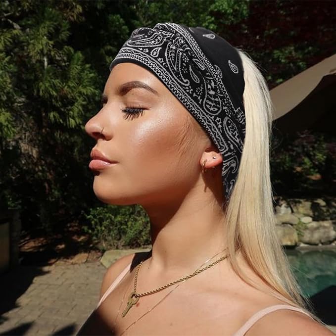 DRESHOW 4 Pack Turban Headbands for Women Wide Vintage Head Wraps Knotted Cute Hair Band Accessories