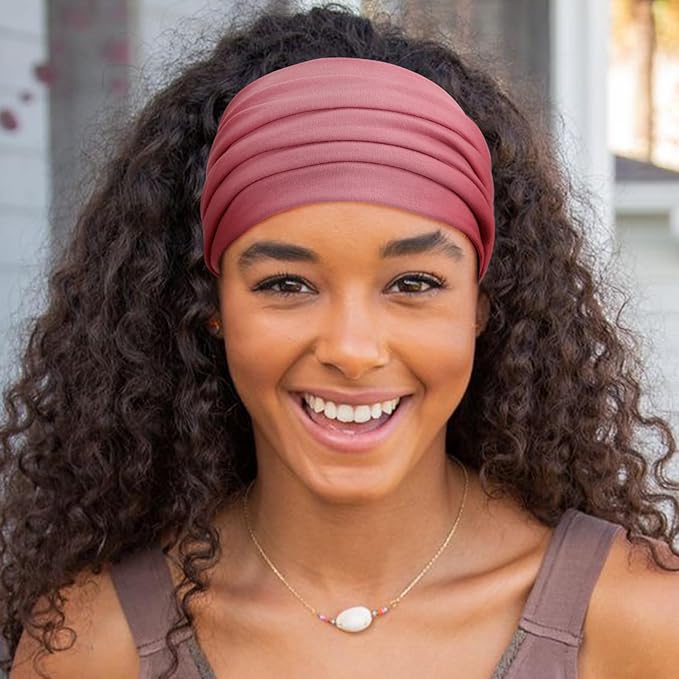 Extra Wide Headbands for Women Large Turban Headband Non Slip Boho Elastic Hairband Hair Twisted Knot Head Bands Accessories