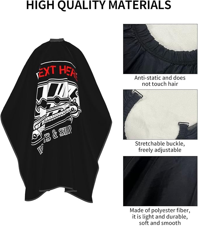 Custom Barber Cape for Men Personalized Professional Hair Cutting Cape with Text for Home Salon Barbershop