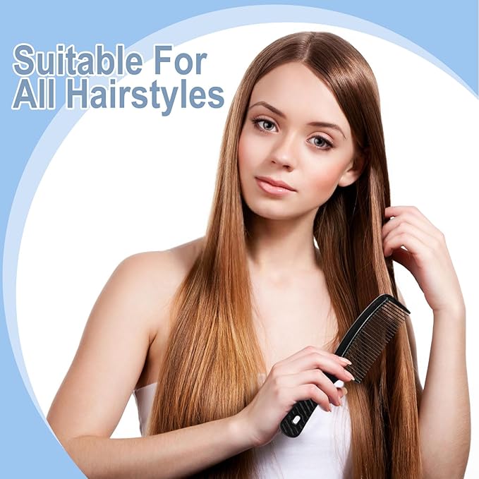 Disposable Combs in Bulk Individually Wrapped Widen Combs Sturdy Hair Combs for Women and Men, Long Handle Fine Combs for Homeless, Hotel,Shelter, Nursing Home,Charity Church Black (8 IN, Count, 30)