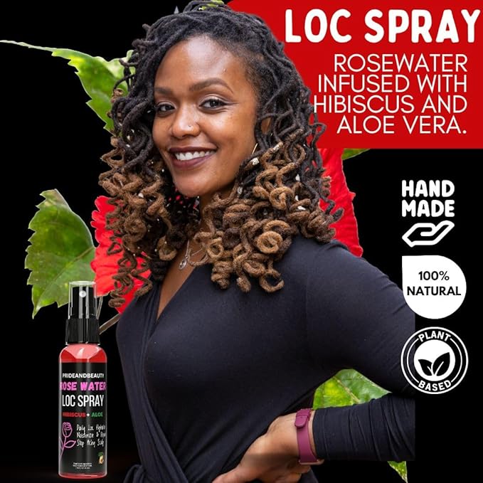Hibiscus and Aloe Vera Hair Growth Spray for Dreadlocks and Loose Hairstyles Hair Care Treatment – Hydrate Dry Damaged Hair
