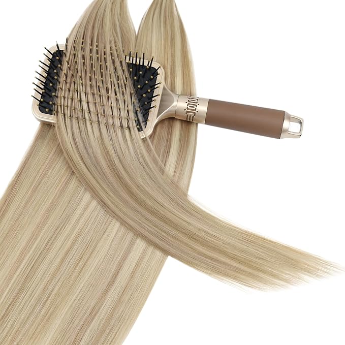 YoungSee Utip Hair Extensions Human Hair Highlight Blonde U Tip Hair Extensions Ash Blonde Mixed Bleach Blond Ktip Hair Extension Highlight Pre Bonded Hair Extension 14In 1G/S 50G for Parties