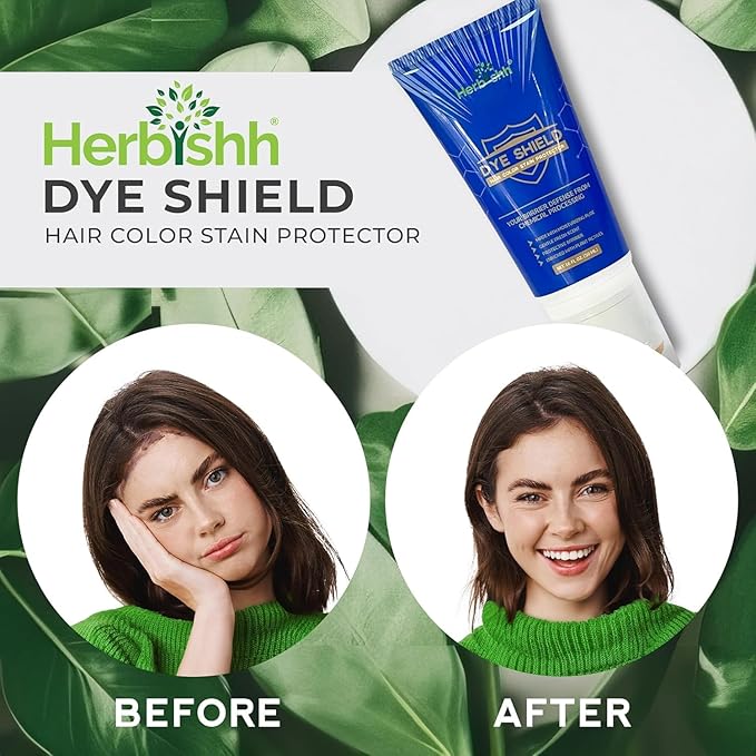 Herbishh Light Brown 3 in 1 Hair Dye Shampoo 400 ML PPD Free + Hair Color Stain Protector – Dye Shield or Defender for Skin
