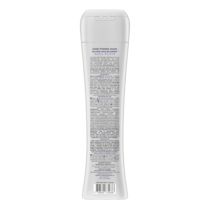 Naissant Silver Ash Blonde Hair Blue Toning Mask | Ultra High-Purity Blue Pigments | Neutralizes Orange & Brassy Tones | Hyaluronic Acid, Collagen & Biotin | Paraben, Ammonia &Sulfate Free |10.1 Fl.Oz