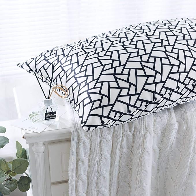 SLPBABY Silk Pillowcase for Hair and Skin with Hidden Zipper Print (Standard(20''x26''), Pattern25)